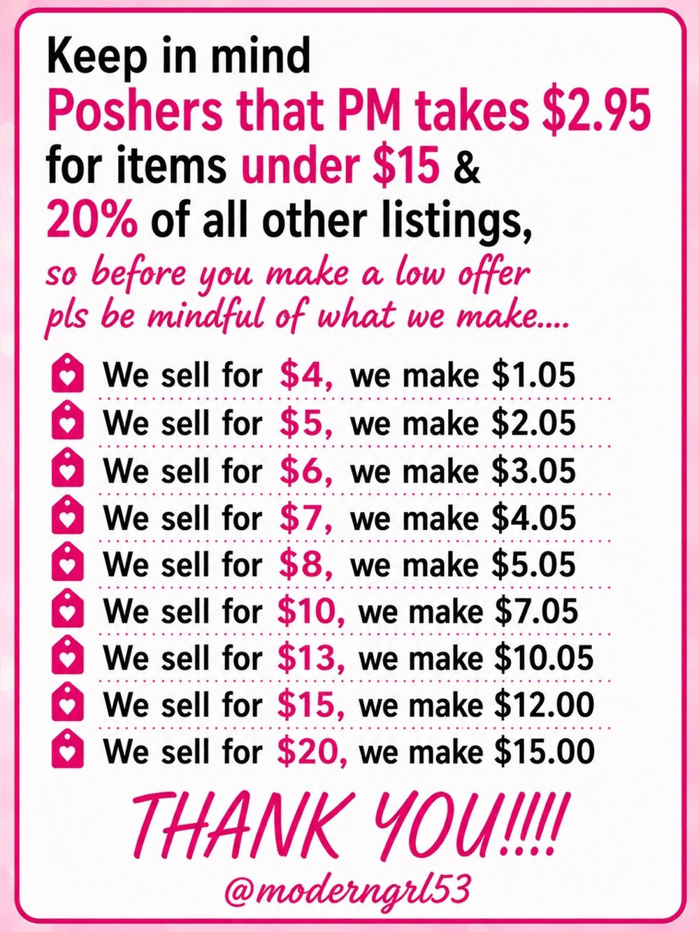 PLEASE BE REASONABLE WHEN MAKING OFFERS
